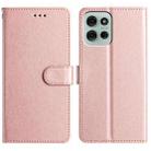 For Motorola Moto G75 Silk Texture Horizontal Flip Leather Phone Case(Rose Gold) - 1