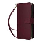 For Samsung Galaxy S22 5G Nine-card Slots Zipper Wallet Bag Leather Phone Case(Wine Red) - 2