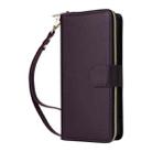 For Samsung Galaxy S22 5G Nine-card Slots Zipper Wallet Bag Leather Phone Case(Dark Purple) - 2