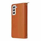 For Samsung Galaxy S22 5G Nine-card Slots Zipper Wallet Bag Leather Phone Case(Brown) - 3