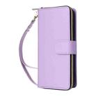 For Samsung Galaxy S22+ 5G Nine-card Slots Zipper Wallet Bag Leather Phone Case(Purple) - 2