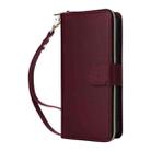 For Samsung Galaxy S22+ 5G Nine-card Slots Zipper Wallet Bag Leather Phone Case(Wine Red) - 2