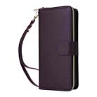 For Samsung Galaxy S22+ 5G Nine-card Slots Zipper Wallet Bag Leather Phone Case(Dark Purple) - 2