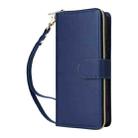 For Samsung Galaxy S22+ 5G Nine-card Slots Zipper Wallet Bag Leather Phone Case(Blue) - 2