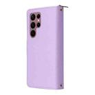 For Samsung Galaxy S22 Ultra 5G Nine-card Slots Zipper Wallet Bag Leather Phone Case(Purple) - 3