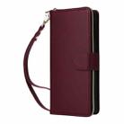 For Samsung Galaxy S22 Ultra 5G Nine-card Slots Zipper Wallet Bag Leather Phone Case(Wine Red) - 2