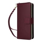 For Samsung Galaxy S23 5G Nine-card Slots Zipper Wallet Bag Leather Phone Case(Wine Red) - 2