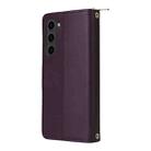 For Samsung Galaxy S23 5G Nine-card Slots Zipper Wallet Bag Leather Phone Case(Dark Purple) - 3