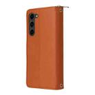 For Samsung Galaxy S23 5G Nine-card Slots Zipper Wallet Bag Leather Phone Case(Brown) - 3