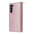 For Samsung Galaxy S23 5G Nine-card Slots Zipper Wallet Bag Leather Phone Case(Rose Gold) - 3