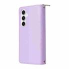 For Samsung Galaxy S23 FE 5G Nine-card Slots Zipper Wallet Bag Leather Phone Case(Purple) - 3