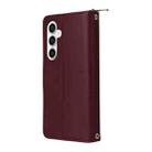 For Samsung Galaxy S23 FE 5G Nine-card Slots Zipper Wallet Bag Leather Phone Case(Wine Red) - 3