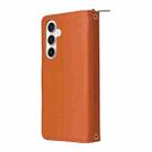 For Samsung Galaxy S23 FE 5G Nine-card Slots Zipper Wallet Bag Leather Phone Case(Brown) - 3