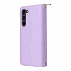 For Samsung Galaxy S23+ 5G Nine-card Slots Zipper Wallet Bag Leather Phone Case(Purple) - 3