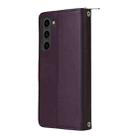 For Samsung Galaxy S23+ 5G Nine-card Slots Zipper Wallet Bag Leather Phone Case(Dark Purple) - 3