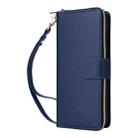 For Samsung Galaxy S23+ 5G Nine-card Slots Zipper Wallet Bag Leather Phone Case(Blue) - 2