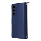 For Samsung Galaxy S23+ 5G Nine-card Slots Zipper Wallet Bag Leather Phone Case(Blue) - 3