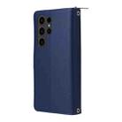 For Samsung Galaxy S23 Ultra 5G Nine-card Slots Zipper Wallet Bag Leather Phone Case(Blue) - 3