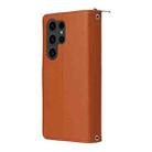 For Samsung Galaxy S23 Ultra 5G Nine-card Slots Zipper Wallet Bag Leather Phone Case(Brown) - 3