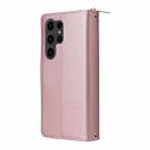 For Samsung Galaxy S23 Ultra 5G Nine-card Slots Zipper Wallet Bag Leather Phone Case(Rose Gold) - 3