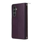 For Samsung Galaxy S24 FE 5G Nine-card Slots Zipper Wallet Bag Leather Phone Case(Dark Purple) - 3