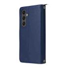For Samsung Galaxy S24 FE 5G Nine-card Slots Zipper Wallet Bag Leather Phone Case(Blue) - 3