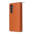 For Samsung Galaxy S24 FE 5G Nine-card Slots Zipper Wallet Bag Leather Phone Case(Brown) - 3