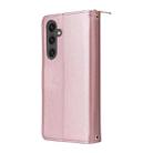 For Samsung Galaxy S24 FE 5G Nine-card Slots Zipper Wallet Bag Leather Phone Case(Rose Gold) - 3