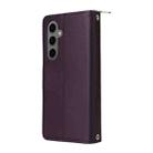 For Samsung Galaxy S24+ 5G Nine-card Slots Zipper Wallet Bag Leather Phone Case(Dark Purple) - 3