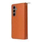 For Samsung Galaxy S24+ 5G Nine-card Slots Zipper Wallet Bag Leather Phone Case(Brown) - 3