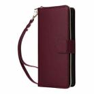 For Samsung Galaxy S24 Ultra 5G Nine-card Slots Zipper Wallet Bag Leather Phone Case(Wine Red) - 2