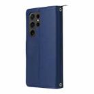 For Samsung Galaxy S24 Ultra 5G Nine-card Slots Zipper Wallet Bag Leather Phone Case(Blue) - 3