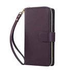 For Samsung Galaxy S25 Edge 5G Nine-card Slots Zipper Wallet Bag Leather Phone Case(Dark Purple) - 2