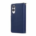 For Samsung Galaxy S25 Edge 5G Nine-card Slots Zipper Wallet Bag Leather Phone Case(Blue) - 3