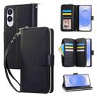 For Samsung Galaxy S25 Edge 5G Nine-card Slots Zipper Wallet Bag Leather Phone Case(Black) - 1