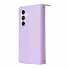For Samsung Galaxy S25 FE 5G Nine-card Slots Zipper Wallet Bag Leather Phone Case(Purple) - 3