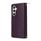 For Samsung Galaxy S25 FE 5G Nine-card Slots Zipper Wallet Bag Leather Phone Case(Dark Purple) - 3