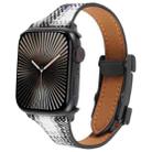 For Apple Watch 46mm / 49mm / 45mm / 44mm Slim Magnetic Buckle Napped Fabric Leather Watch Band(Grey) - 1