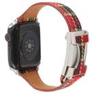 For Apple Watch 46mm / 49mm / 45mm / 44mm Slim Magnetic Buckle Napped Fabric Leather Watch Band(Red) - 2