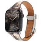 For Apple Watch 46mm / 49mm / 45mm / 44mm Slim Magnetic Buckle Napped Fabric Leather Watch Band(Brown) - 1