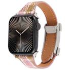 For Apple Watch 42mm / 41mm / 40mm / 38mm Slim Magnetic Buckle Napped Fabric Leather Watch Band(Pink) - 1