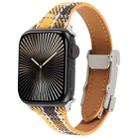 For Apple Watch 42mm / 41mm / 40mm / 38mm Slim Magnetic Buckle Napped Fabric Leather Watch Band(Yellow) - 1