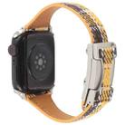 For Apple Watch 42mm / 41mm / 40mm / 38mm Slim Magnetic Buckle Napped Fabric Leather Watch Band(Yellow) - 2