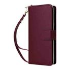For Samsung Galaxy A13 5G / 4G Nine-card Slots Zipper Wallet Bag Leather Phone Case(Wine Red) - 2
