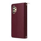 For Samsung Galaxy A13 5G / 4G Nine-card Slots Zipper Wallet Bag Leather Phone Case(Wine Red) - 3