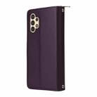 For Samsung Galaxy A13 5G / 4G Nine-card Slots Zipper Wallet Bag Leather Phone Case(Dark Purple) - 3