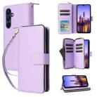 For Samsung Galaxy A16 Nine-card Slots Zipper Wallet Bag Leather Phone Case(Purple) - 1