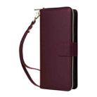 For Samsung Galaxy A24 Nine-card Slots Zipper Wallet Bag Leather Phone Case(Wine Red) - 2