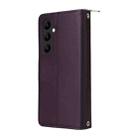 For Samsung Galaxy A24 Nine-card Slots Zipper Wallet Bag Leather Phone Case(Dark Purple) - 3