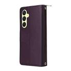 For Samsung Galaxy A25 Nine-card Slots Zipper Wallet Bag Leather Phone Case(Dark Purple) - 3